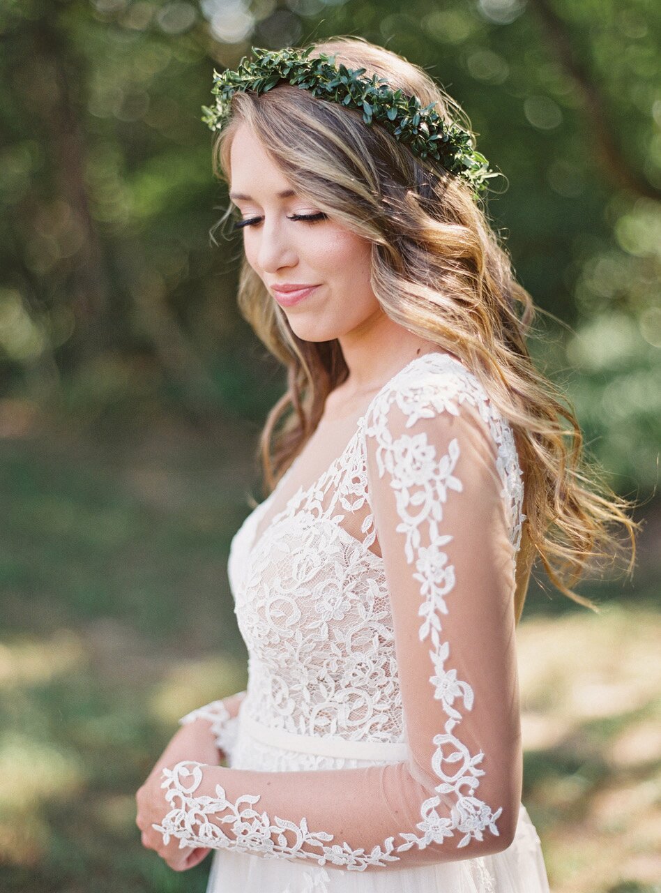 The New Flower Crown: Greenery Crowns | Martha Stewart Weddings