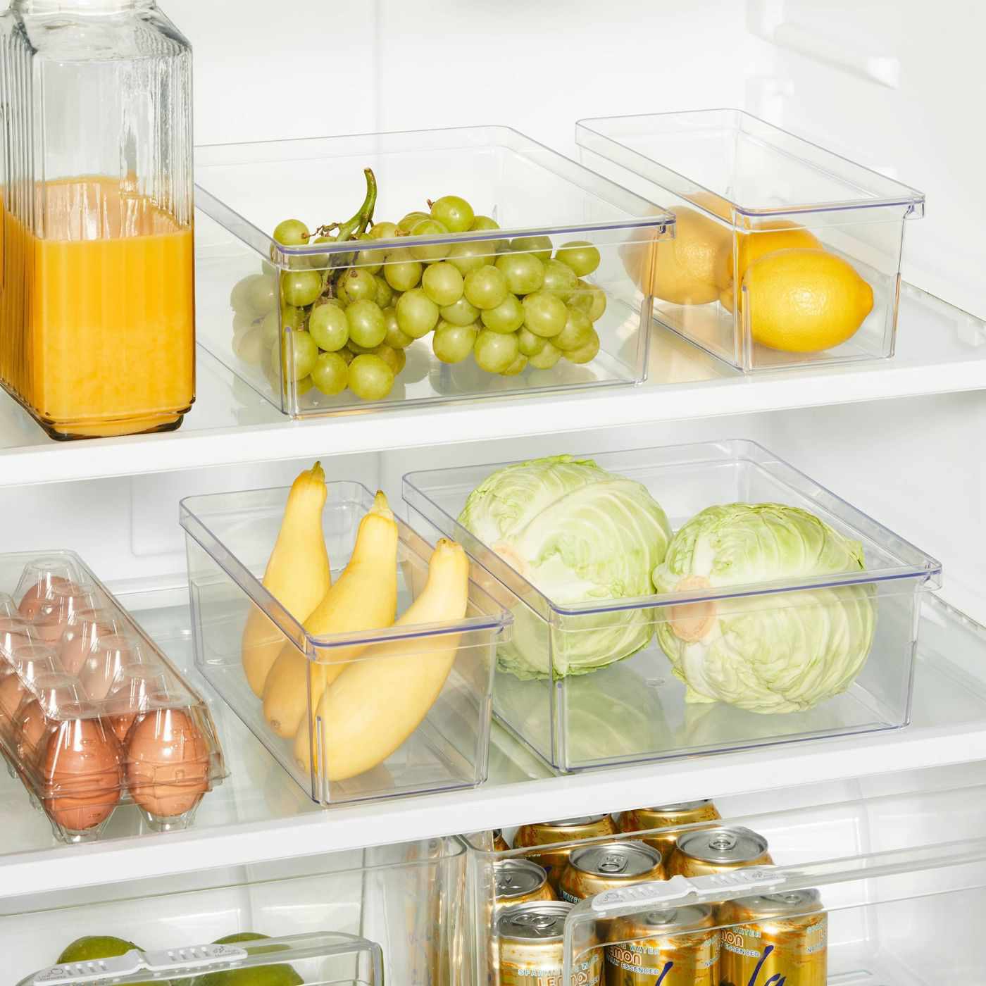 clear fridge storage bins
