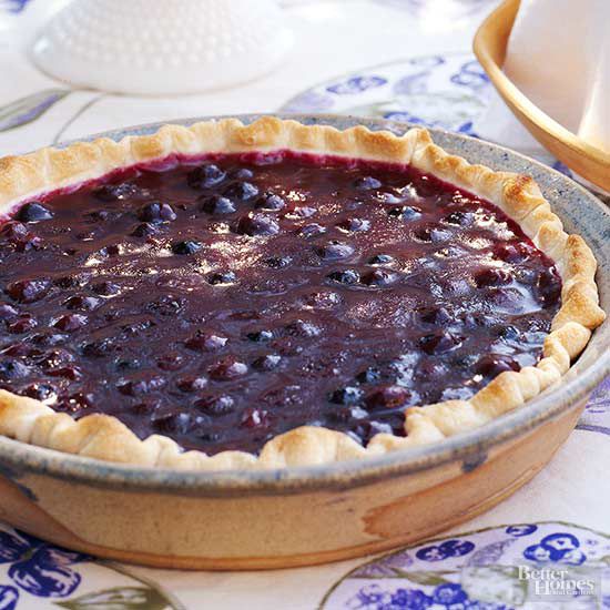 Uncovered Blueberry Pie