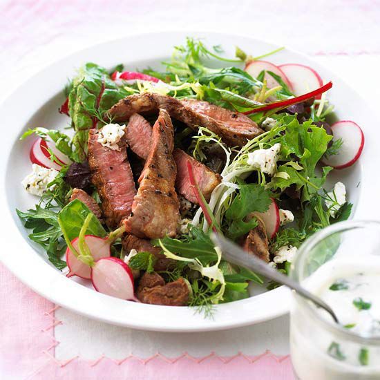 Herbed Lamb Steak Salads 