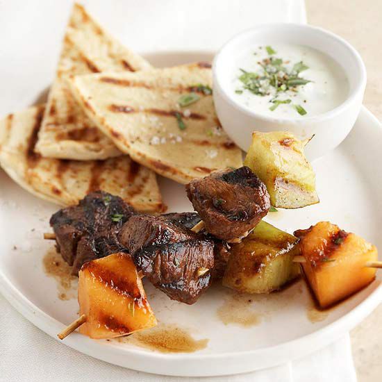 Honey-Lime Lamb and Melon Skewers 