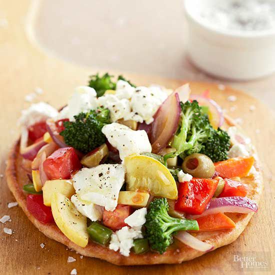 Vegetable Flatbreads with Goat Cheese 