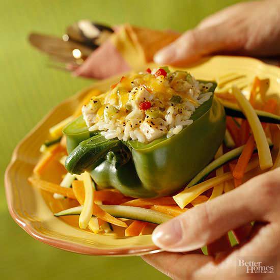 Chicken and Rice Stuffed Peppers
