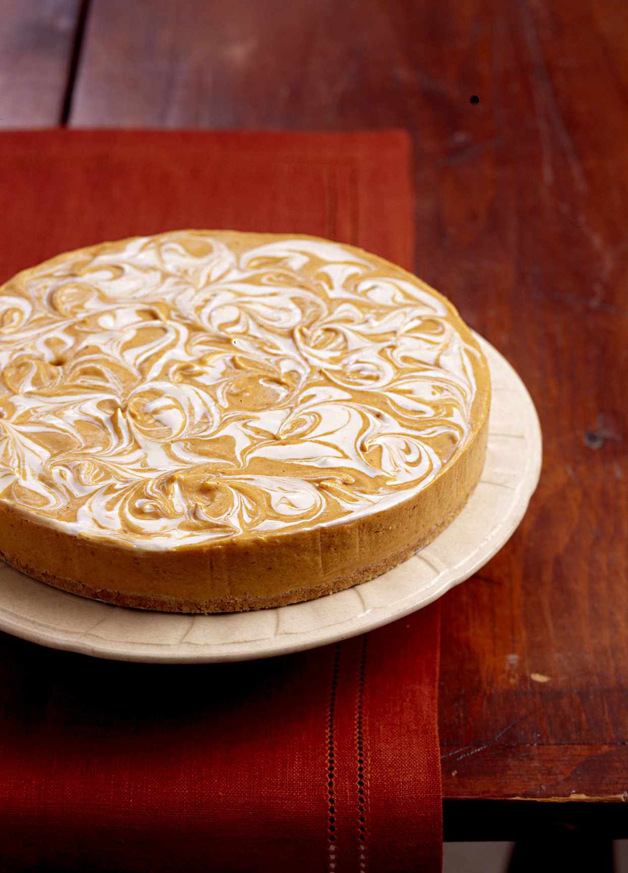 No-Bake Pumpkin-Swirl Cheesecake