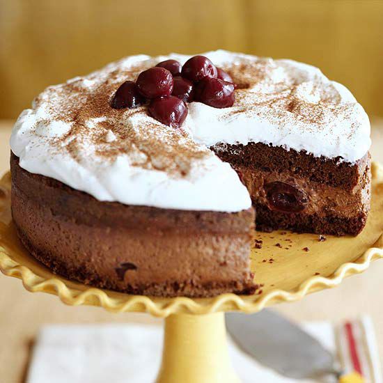 Chocolate-Zabaglione Cake with Cherries