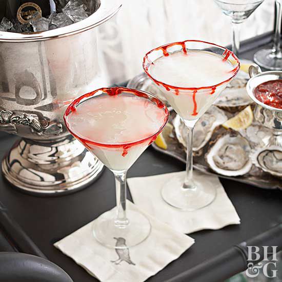 Bloody-Rimmed Martinis 