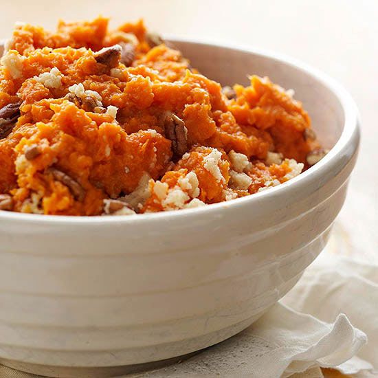 Sweet Potato Casserole with Pecan Topping 