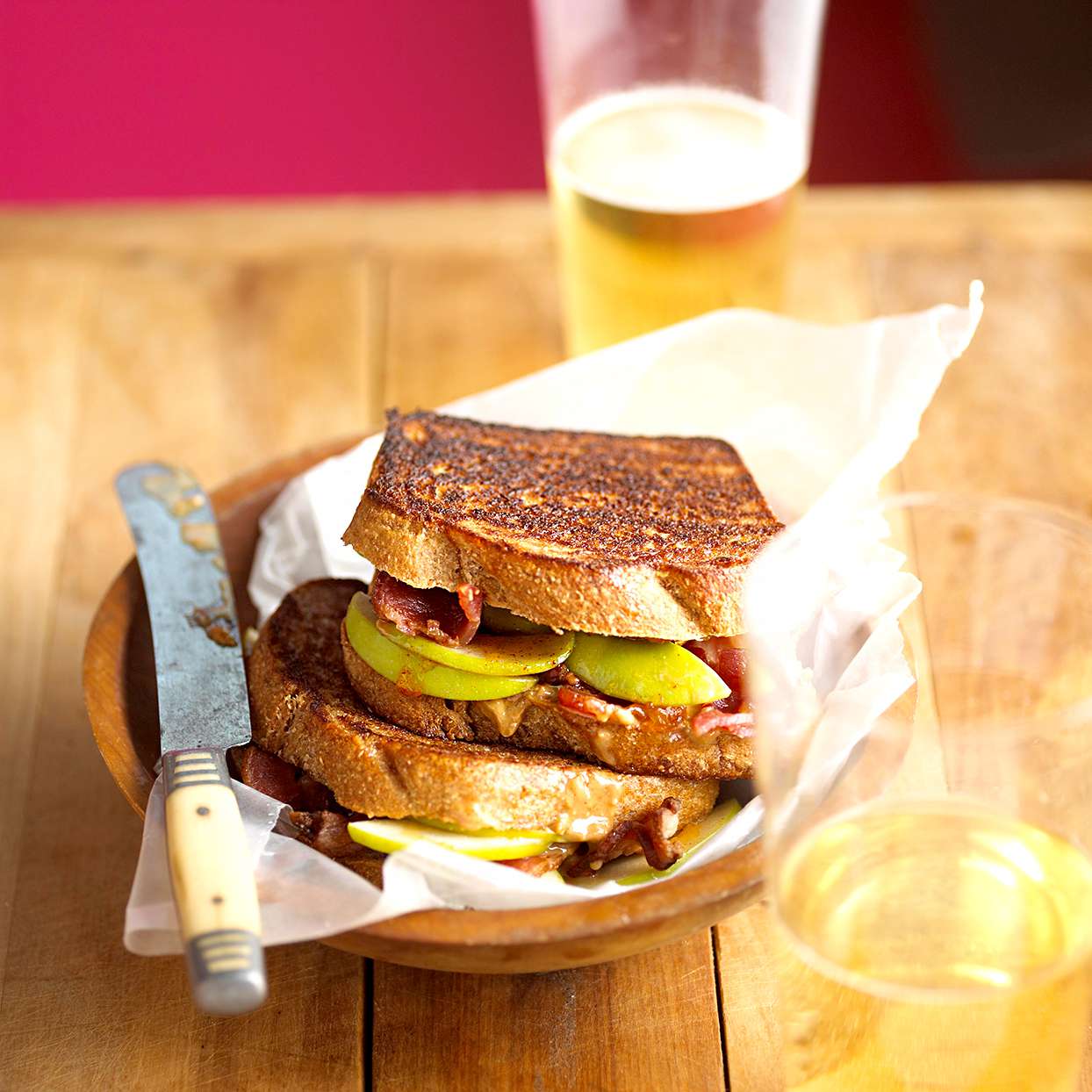 Peanut Butter and Apple-Bacon Sandwiches
