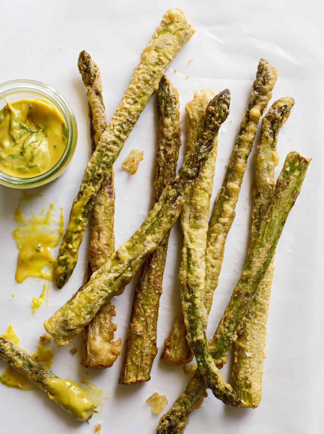 Asparagus Fritter Sticks with Dill Mustard 