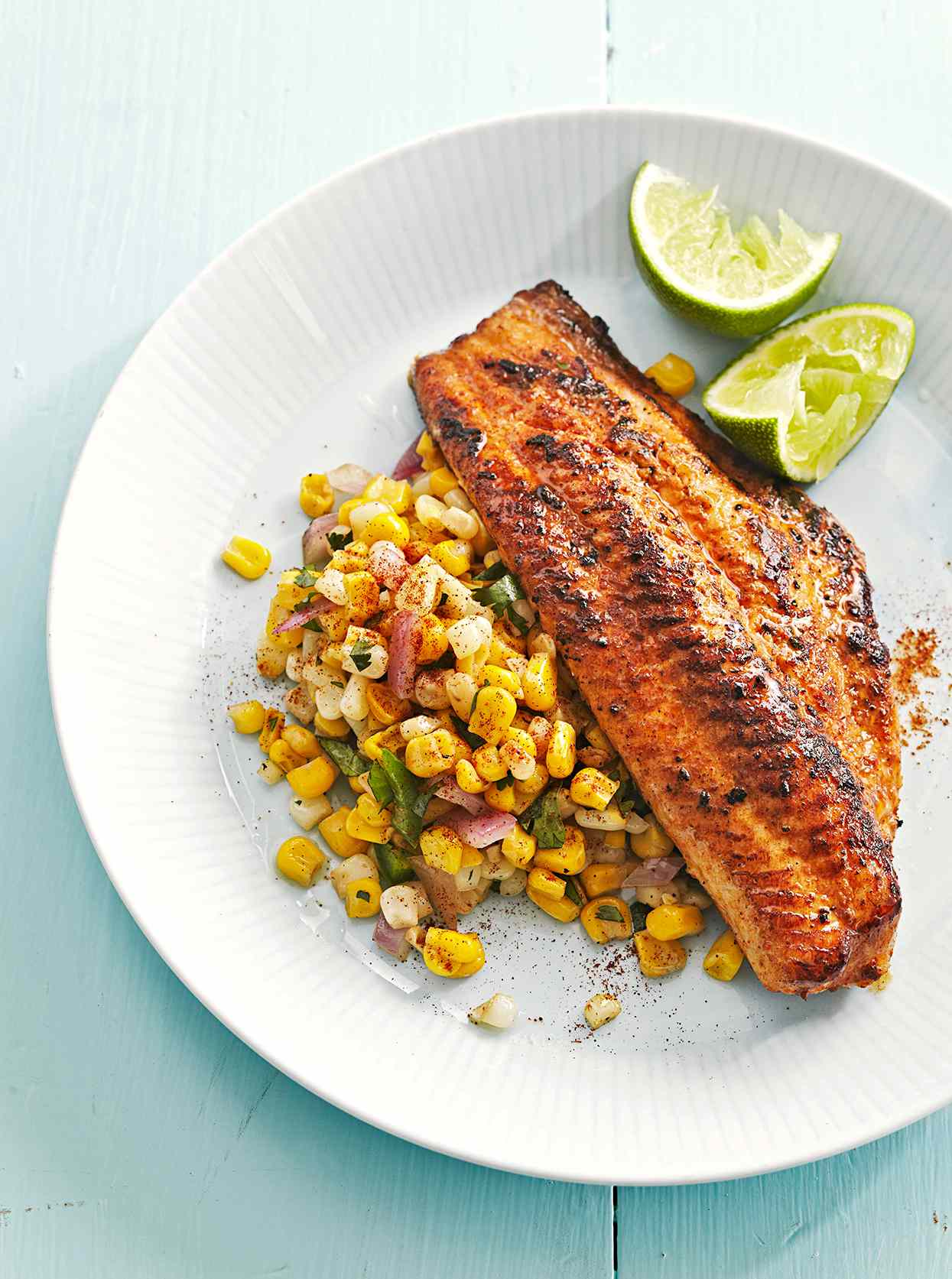 Chile-Lime Catfish with Corn Saute