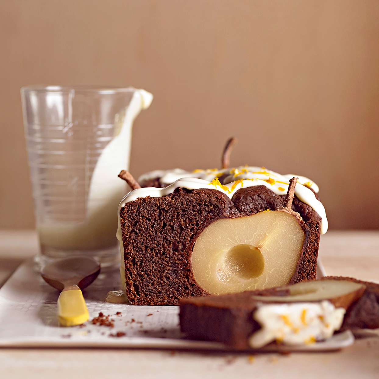 Chocolate-Cinnamon Pear Loaf Cake 