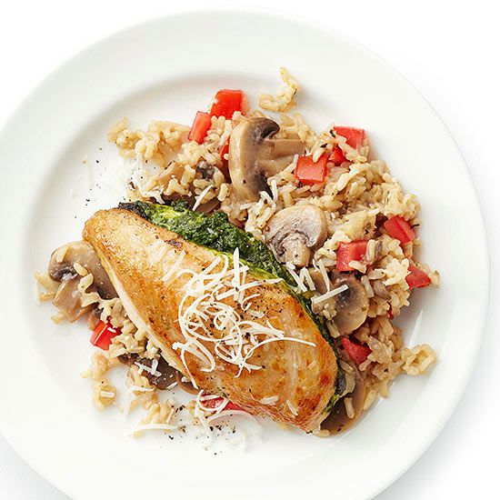 Stuffed Chicken Breasts with Vegetable Rice 