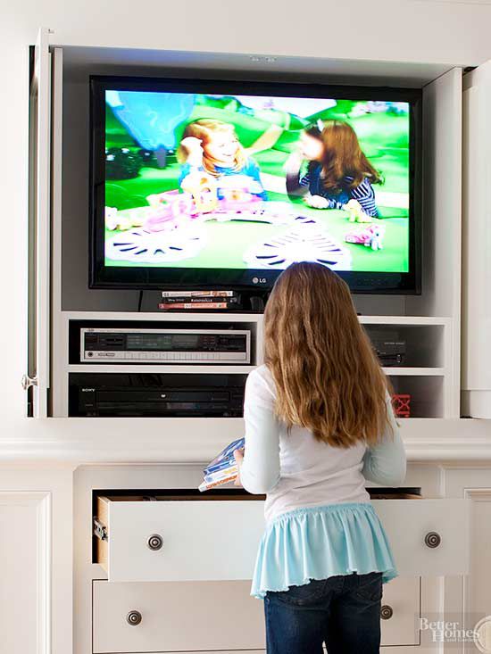girl watching TV
