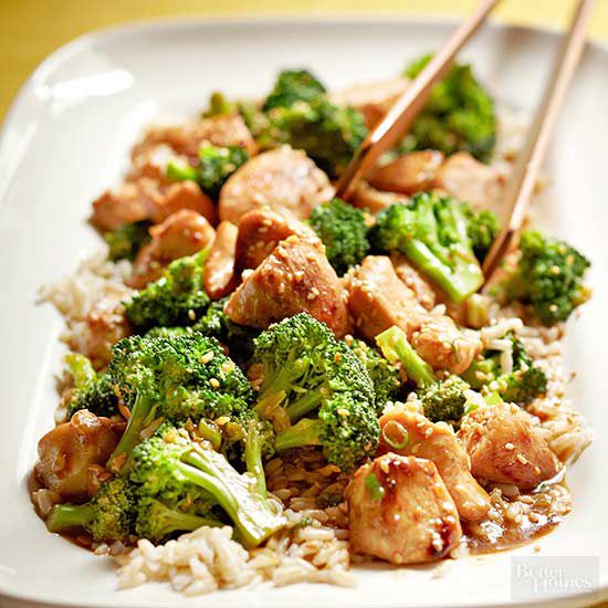Sesame Chicken with Broccoli Stir-Fry