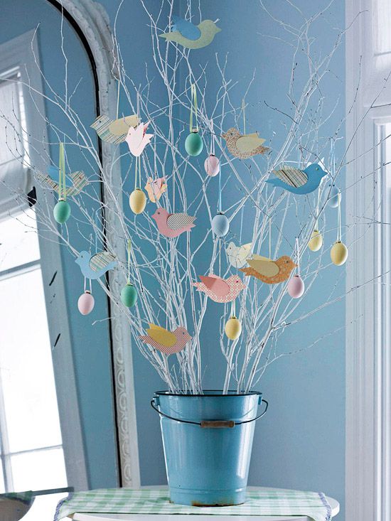 Details about   Decoration Branches Home Egg Ornaments Hanging Painting Easter Decor DIY 