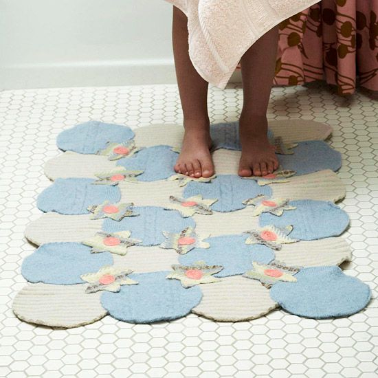 felted bath mat