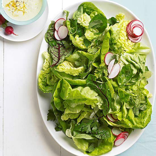 Herb Salad with Creamy Lemon Dressing