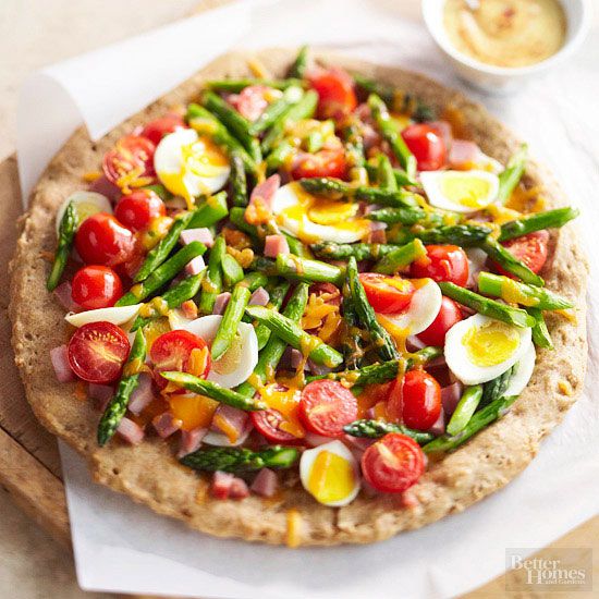 Spring Breakfast Pizza with Spiced Hollandaise