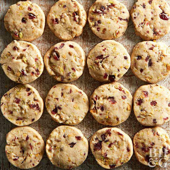 Pistachio-Cranberry Icebox Cookies, icebox cookies, cranberry