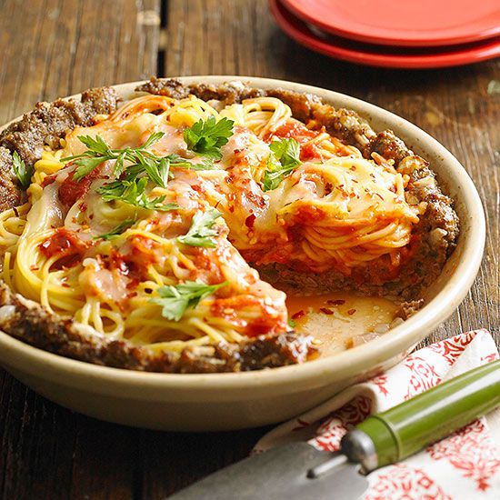 Inside-Out Spaghetti Pie