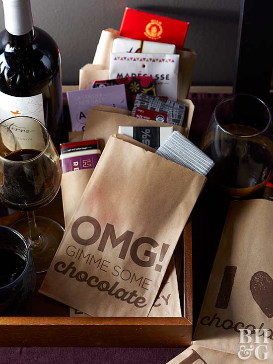"gimme some chocolate" gift bags