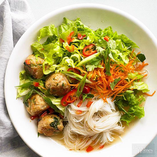 Chicken Meatball Noodle Bowl
