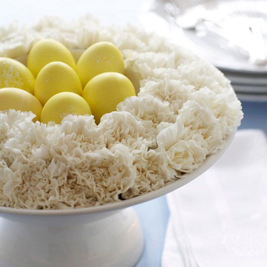 Eggs-and-Carnation Centerpiece