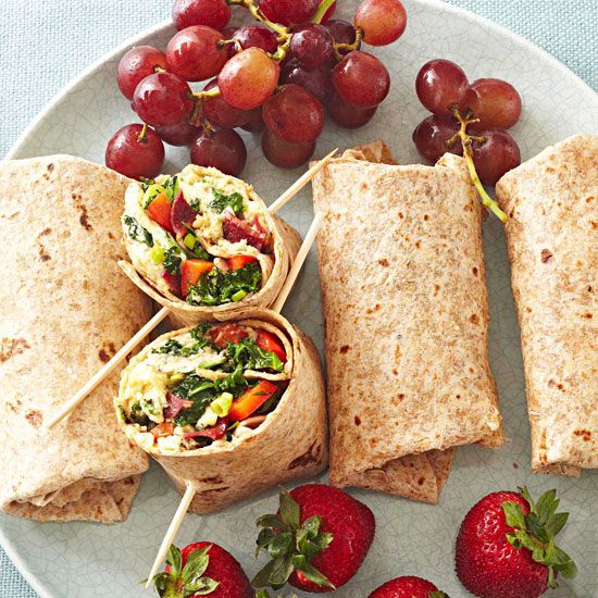 Greens and Bacon Omelet Wraps
