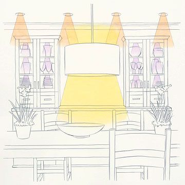 Dining room lighting illustration