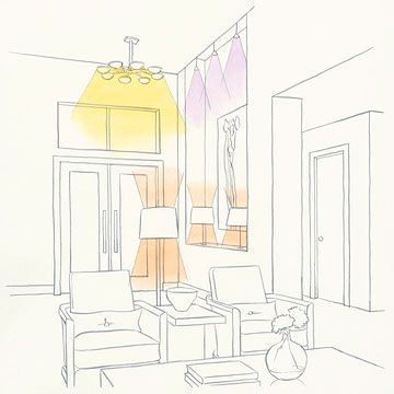 Living room lighting illustration