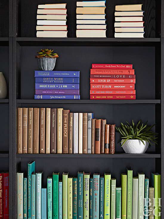 Tips For Arranging Organizing Bookshelves Better Homes Gardens