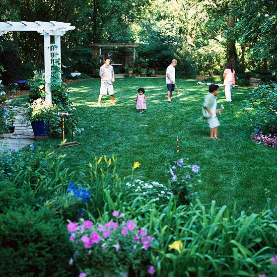 Family Playing on Lawn