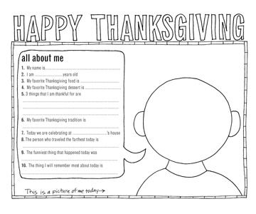 Thanksgiving Coloring Placemats Better Homes Gardens