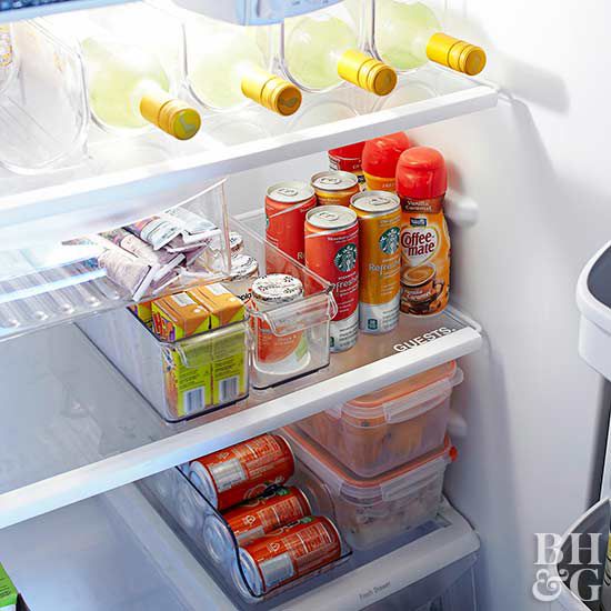 inside clean organized refrigerator
