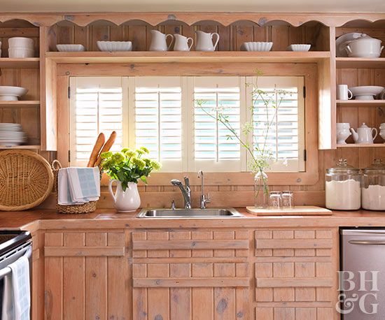 kitchen rustic wood cabinets