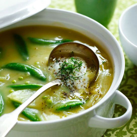 Hearty Garlic & Snap Pea Soup