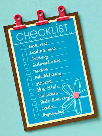 Memorabilia Checklist