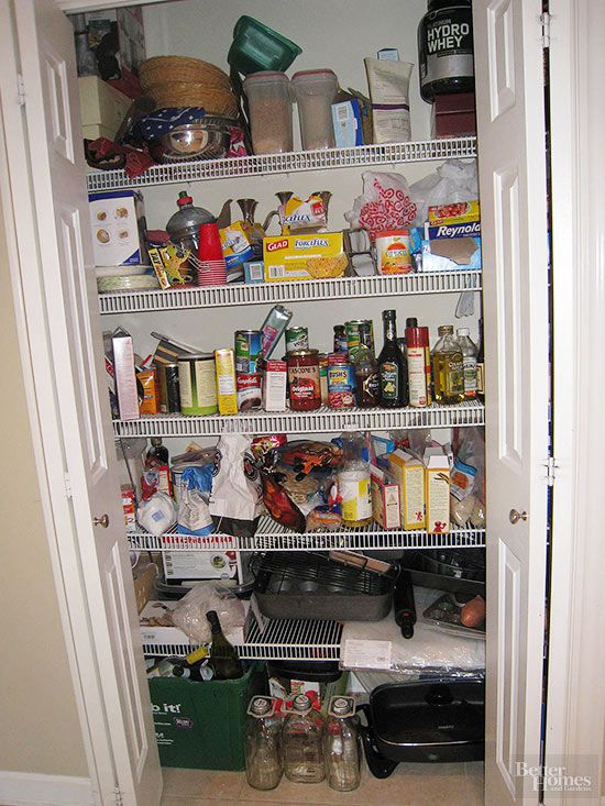 Before: Messy Pantry