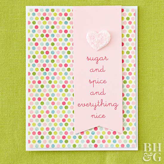 colorful dots card on green