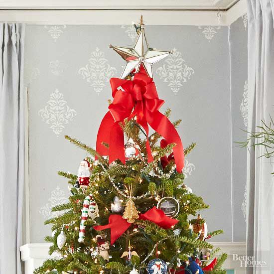 BinaryABC Christmas Tree Topper Bow,Christmas Bowknot Ornaments,Christmas Decorations Golden