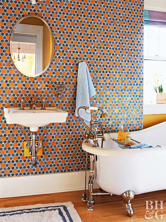 50 Cool Orange Bathroom Design Ideas