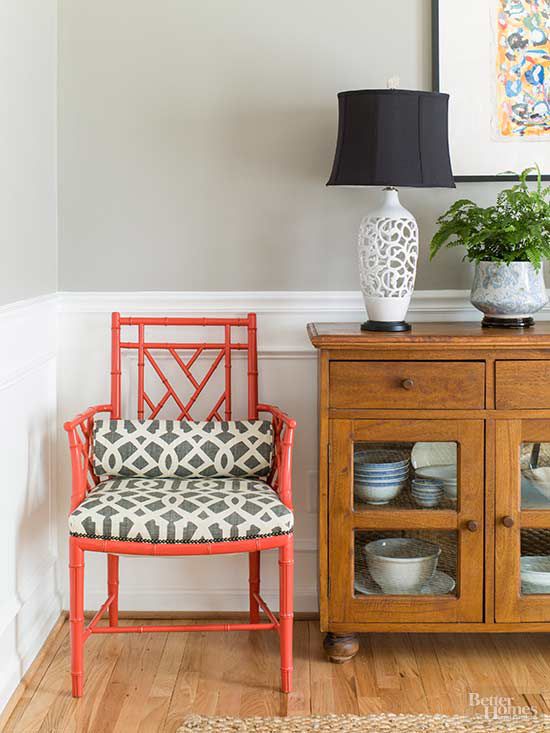 coral accent chair