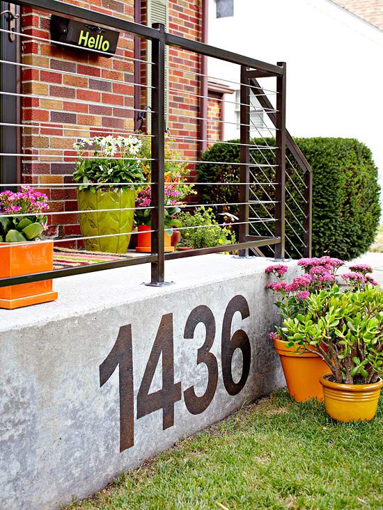 Stenciled house numbers