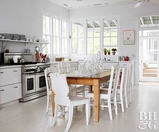 white airy cottage kitchen