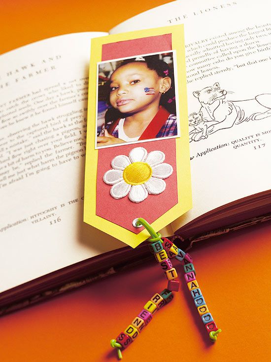 Paper bookmark with photo