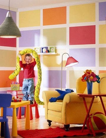 Paint a Lively Grid on Basement Walls
