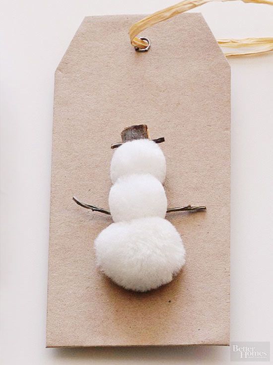 Fluffy Snowman Tag