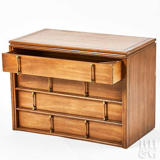 wooden dresser with drawers