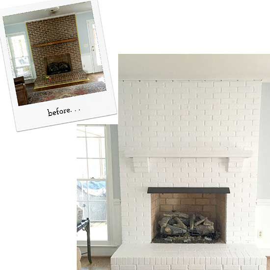 fireplace, before and after
