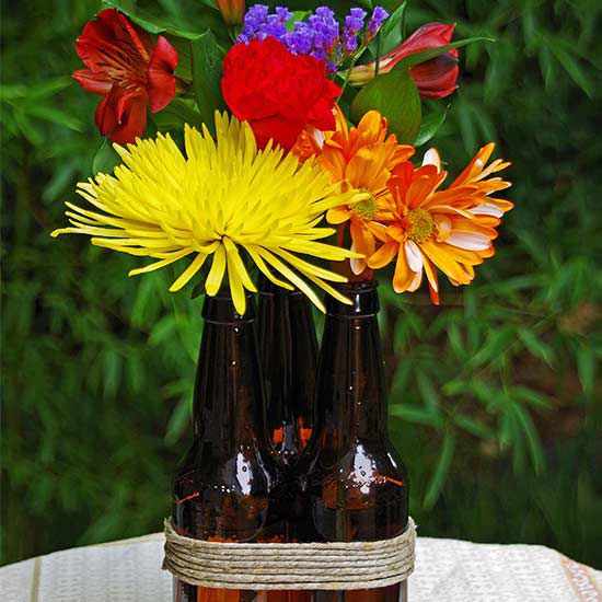 DIY Beer Bottle Vases